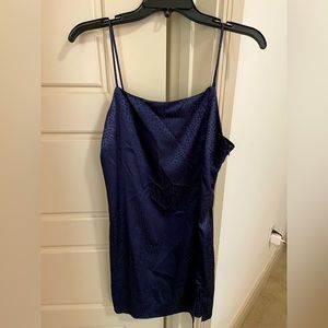 Navy Blue Leopard Print Dress